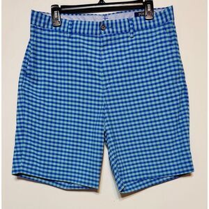 Polo Ralph Lauren Plaid Golf Shorts Blue Green‎ Check Sz 32 Old Money Ivy League